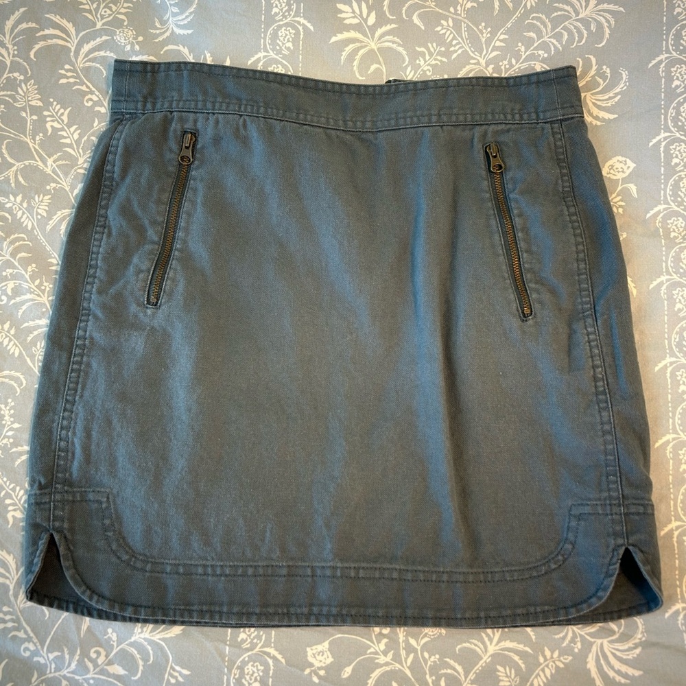 J. Crew Blue Linen Cotton Blend 00 Mini Skirt